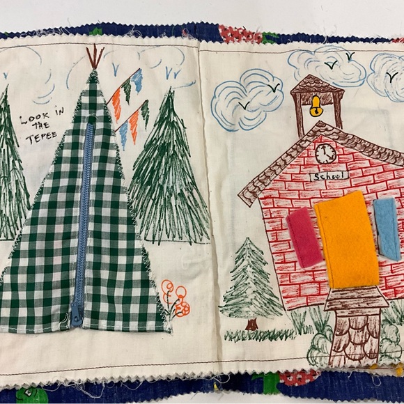 Vintage Handmade Children’s Fabric Sensory Learning Book Unique - Picture 13 of 13